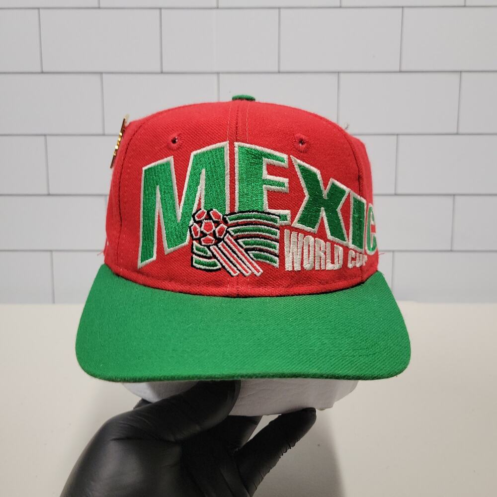 Vintage 1994 Mexico World Cup USA Apex One Snapback Hat Coca Cola Pin